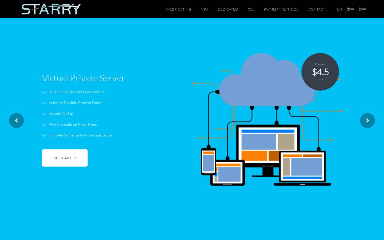 StarryDNS 官网截图